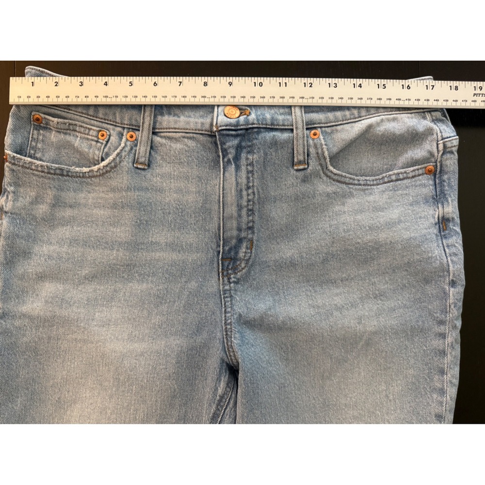 J. Crew Demi-Boot Crop Jeans Womens 32 Blue Light Wash Raw Hem Stretch Denim - Picture 8 of 12